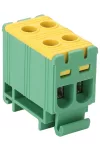 TRACON FLEAL-16/2ZS Főáramköri leágazó kapocs, sínre szerelhető, zöld-sárga 1.5-16mm2, max. 1000VAC, 1500VDC, max.85A