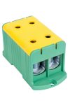 TRACON FLEAL-240/2ZS Főáramköri leágazó kapocs, felületre szerelhető, zöld/sárga 35-240mm2, max. 1000VAC/1500VDC, max.425A