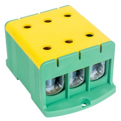   TRACON FLEAL-240/3ZS Főáramköri leágazó kapocs, felületre szerelhető, zöld/sárga 35-240mm2, max. 1000VAC/1500VDC, max.425A