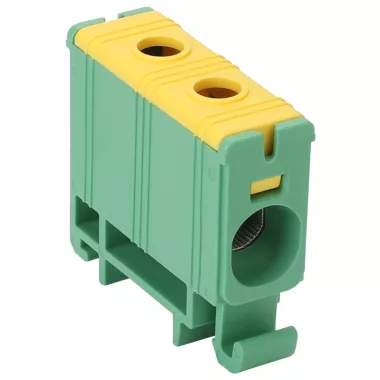 TRACON FLEAL-35/1ZS Főáramköri leágazó kapocs, sínre szerelhető, zöld-sárga 2.5-35mm2, max. 1000VAC, 1500VDC, max.135A