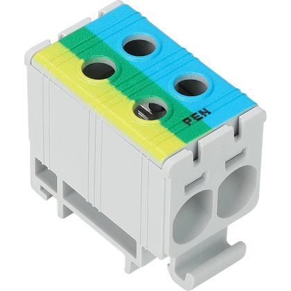 TRACON FLEAL-35/2KZS Főáramköri leágazó kapocs,sínre szerelhető,kék-zöld-sárga 2.5-35mm2, 