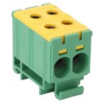 TRACON FLEAL-35/2ZS Főáramköri leágazó kapocs, sínre szerelhető, zöld-sárga 2.5-35mm2, max