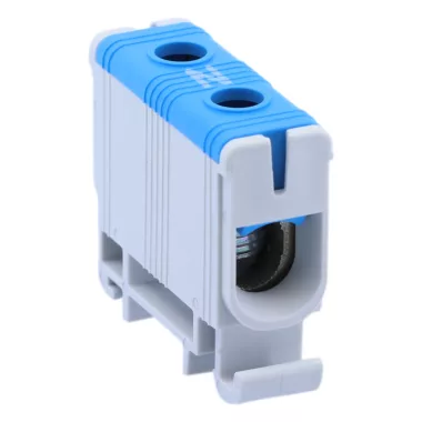 TRACON FLEAL-50/1K Főáramköri leágazó kapocs, sínre szerelhető, kék 6-50mm2, max. 1000VAC/1500VDC, max.160A