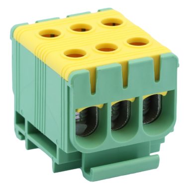 TRACON FLEAL-50/3ZS Főáramköri leágazó kapocs, sínre szerelhető, zöld/sárga 6-50mm2, max. 