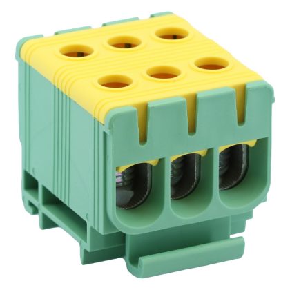 TRACON FLEAL-50/3ZS Főáramköri leágazó kapocs, sínre szerelhető, zöld/sárga 6-50mm2, max. 
