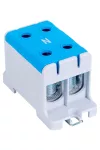 TRACON FLEAL-95/2K Főáramköri leágazó kapocs, sínre/felületre, kék 16-95mm2, max. 1000VAC/1500VDC, max.245A