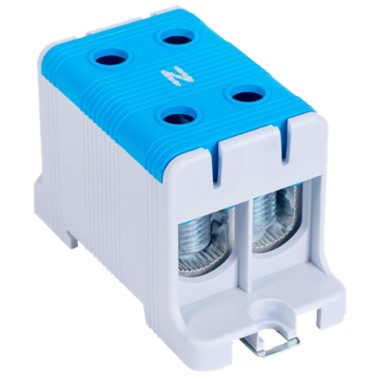 TRACON FLEAL-95/2K Főáramköri leágazó kapocs, sínre/felületre, kék 16-95mm2, max. 1000VAC/1500VDC, max.245A