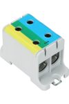 TRACON FLEAL-95/2KZS Főáramköri leágazó kapocs,sínre szerelhető,kék-zöld-sárga 16-95mm2, max. 1000VAC/1500VDC, max.245A