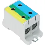   TRACON FLEAL-95/2KZS Főáramköri leágazó kapocs,sínre szerelhető,kék-zöld-sárga 16-95mm2, max. 1000VAC/1500VDC, max.245A