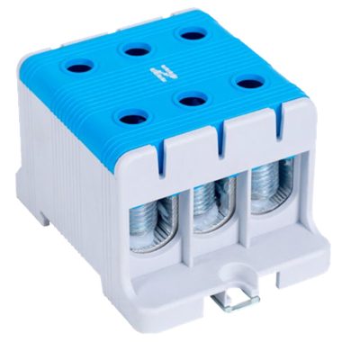 TRACON FLEAL-95/3K Főáramköri leágazó kapocs, sínre/felületre, kék 16-95mm2, max. 1000VAC/1500VDC, max.245A