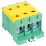   TRACON FLEAL-95/3ZS Főáramköri leágazó kapocs, sínre/felületre, zöld/sárga 16-95mm2, max. 1000VAC/1500VDC, max.245A