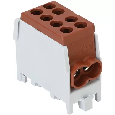 TRACON FLECU-25-16-2B Főáramköri leágazó kapocs, sínre szerelhető, barna 2.5-25mm2, max. 1000VAC/DC, max.101A