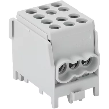 TRACON FLECU-25-16-3 Főáramköri leágazó kapocs, sínre szerelhető, szürke 2.5-25mm2, max. 1000VAC/DC, max.101A