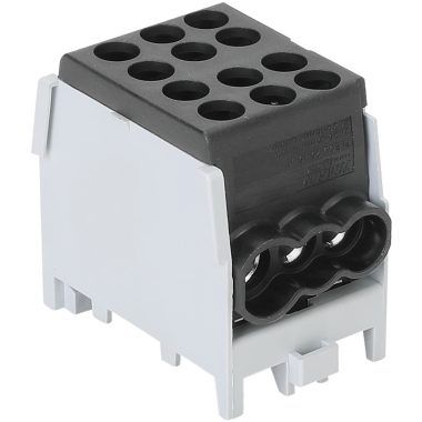 TRACON FLECU-25-16-3F Főáramköri leágazó kapocs, sínre szerelhető, fekete 2.5-25mm2, max. 