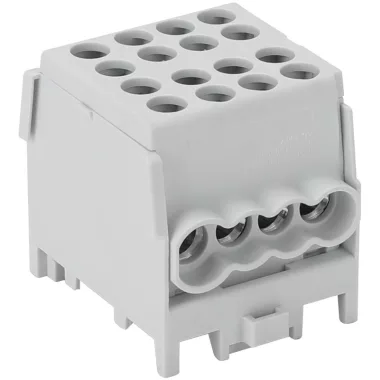 TRACON FLECU-25-16-4 Főáramköri leágazó kapocs, sínre szerelhető, szürke 2.5-25mm2, max. 1000VAC/DC, max.101A