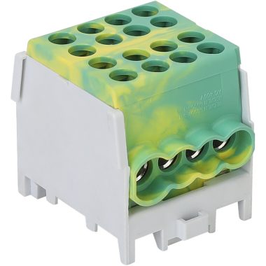 TRACON FLECU-25-16-4ZS Főáramköri leágazó kapocs, sínre szerelhető, zöld/sárga 2.5-25mm2, max. 1000VAC/DC, max.101A