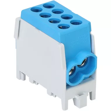 TRACON FLECU-25-25-2K Főáramköri leágazó kapocs, sínre szerelhető, kék 2.5-25mm2, max. 1000VAC/DC, max.101A