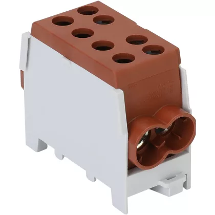 TRACON FLECU-35-25-2B Főáramköri leágazó kapocs, sínre szerelhető, barna 6-35mm2, max. 100