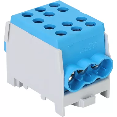 TRACON FLECU-35-25-3K Főáramköri leágazó kapocs, sínre szerelhető, kék 6-35mm2, max. 1000VAC/DC, max.125A