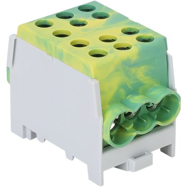 TRACON FLECU-35-25-3ZS Főáramköri leágazó kapocs, sínre szerelhető, zöld/sárga 6-35mm2, ma