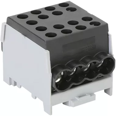 TRACON FLECU-35-25-4F Főáramköri leágazó kapocs, sínre szerelhető, fekete 6-35mm2, max. 1000VAC/DC, max.125A