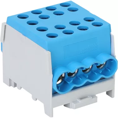 TRACON FLECU-35-25-4K Főáramköri leágazó kapocs, sínre szerelhető, kék 6-35mm2, max. 1000VAC/DC, max.125A