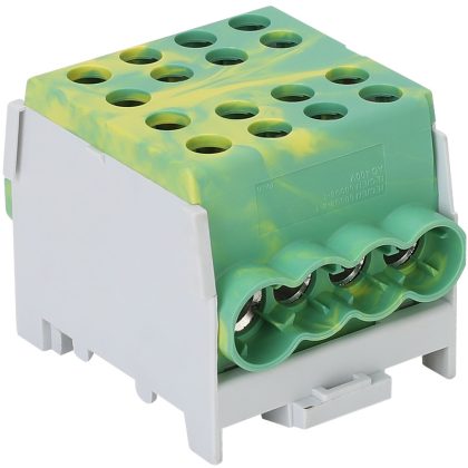   TRACON FLECU-35-25-4ZS Főáramköri leágazó kapocs, sínre szerelhető, zöld/sárga 6-35mm2, max. 1000VAC/DC, max.125A