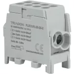   TRACON FLECUR-25-25-2 Főáramköri leágazó kapocs,sínre,szürke,engedélyes 2.5-25mm2, max. 1000VAC/DC, max.101A