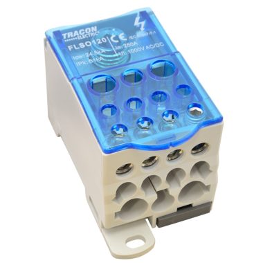 TRACON FLSO120 Fővezetéki leágazó sorkapocs nyitható fedéllel 1×120(95)mm2/5×25(16),4×16(1