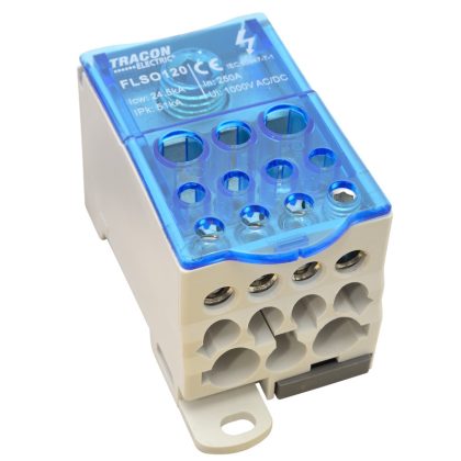 TRACON FLSO120 Fővezetéki leágazó sorkapocs nyitható fedéllel 1×120(95)mm2/5×25(16),4×16(1
