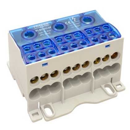 TRACON FLSO50-3P Fővezetéki leágazó sorkapocs nyitható fedéllel 3×1×50(35)mm2 / 3×6×16(10)