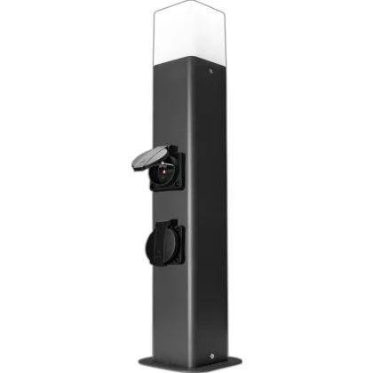   TRACON GARN2FE27 Kerti állólámpa francia csatlakozóaljzattal 230VAC, E27, max.35W, IP54, 0,5m, 2xFRENCH, 2600W