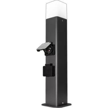 TRACON GARN2SE27 Kerti állólámpa SCHUKO csatlakozóaljzattal 230VAC, E27, max.35W, IP54, 0,5m, 2xSCHUKO, 2600W