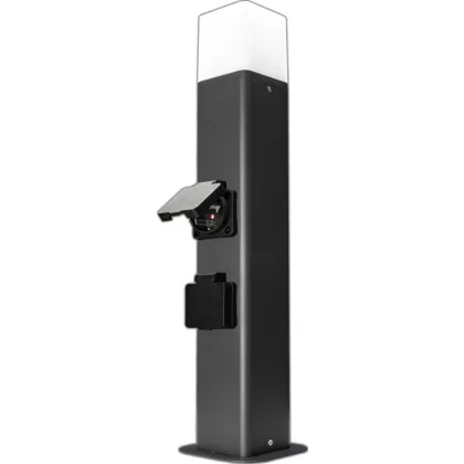   TRACON GARN2SE27 Kerti állólámpa SCHUKO csatlakozóaljzattal 230VAC, E27, max.35W, IP54, 0,5m, 2xSCHUKO, 2600W