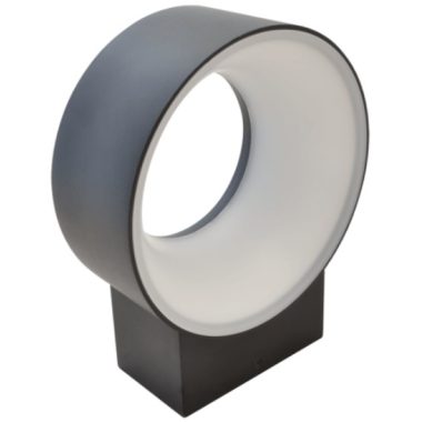 TRACON GLOO8NW Járdavilágító kör alakú LED fali lámpatest, fekete 200-240VAC,8W, 650 lm, 4000K, IP65, EEI=A