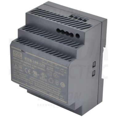 TRACON HDR-100-12N DIN sínre szerelhető tápegységszabályozható DC kimenettel 85-264 VAC / 12-13,8 VDC; 90 W; 0-7,5 A