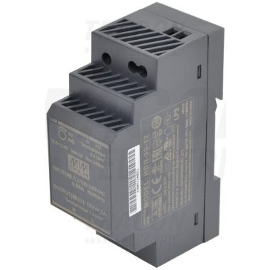 TRACON HDR-30-12 DIN sínre szerelhető tápegységszabályozható DC kimenettel 85-264 VAC / 10,8-13,8 VDC; 24 W; 0-2 A