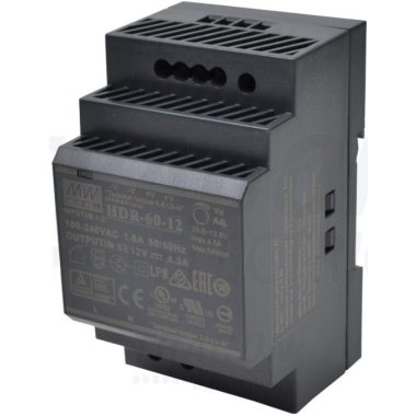 TRACON HDR-60-12 DIN sínre szerelhető tápegységszabályozható DC kimenettel 85-264 VAC / 10,8-13,8 VDC; 54 W; 0-4,5 A