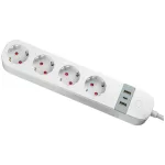   TRACON HSM4-2A1C-2M Okos többférőhelyes elosztósáv 4xSCHUKO, 2USBA, 1USBC, 240V, 16A, 3x1,5mm2, 1,5m
