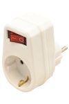 TRACON KACS1 Csatlakozóaljzat adapter kapcsolóval, fehér 1×SCHUKO, 250 VAC, 16 A, max. 368 TRACON KACS1 Csatlakozóaljzat adapter kapcsolóval, fehér 1×SCHUKO, 250 VAC, 16 A, max. 368