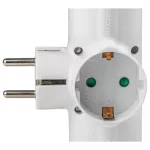   TRACON KACS3 Csatlakozóaljzat adapter kapcsolóval, fehér 3×SCHUKO, 250 VAC, 16 A, max. 3680 W
