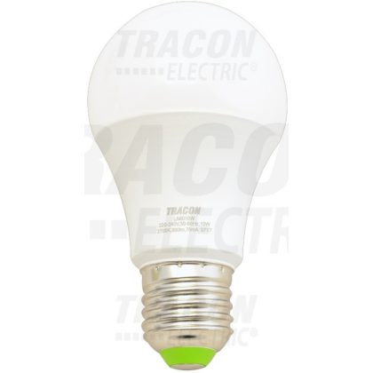   TRACON LA6010W Gömb burájú LED fényforrás230 V, 50 Hz, 10 W, 2700 K, E27, 800 lm, 250°, A60, EEI=A+