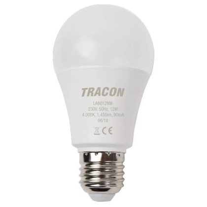   TRACON LA6012NW Spherical LED light source230 V, 50 Hz, 12 W, 4000 K, E27, 1450 lm, 250 °, A60, EEI = A +