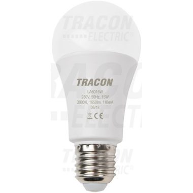 TRACON LA6015NW Spherical LED light source230 V, 50 Hz, 15 W, 4000 K, E27, 1650 lm, 250 °, A60, EEI = A +