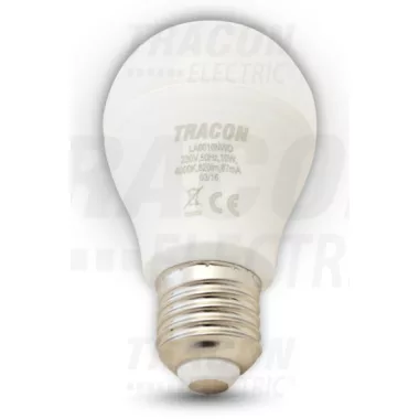 Bec Led sferic dimabil TRACON LAD6010NW  LED fényforrás230 V, 50 Hz, 10 W, 4000 K, E27, 800 lm, 250°, A60, EEI=A+