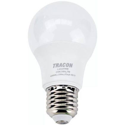   TRACON LAS607NW Spherical LED light source with SAMSUNG chip 230V, 50Hz, 7W, 4000K, E27,630 lm, 200 °, A60, SAMSUNG chip, EEI = A +