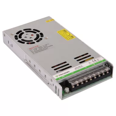 TRACON LDCV-350-12 Fém házas LED meghajtó 90-264VAC/12VDC,350W,0-29A, IP20