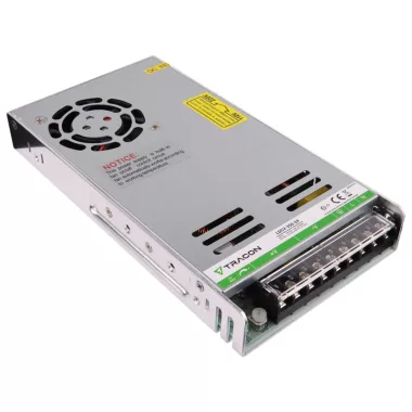 TRACON LDCV-350-24 Fém házas LED meghajtó 90-264VAC/24VDC,350W,0-14,6A, IP20