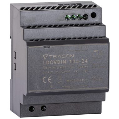 TRACON LDCVDIN-100-24 DIN sínre szerelhető tápegységszabályozható DC kimenettel 90-264VAC,3A/DC24V,3,83A/92W