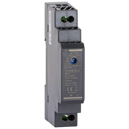   TRACON LDCVDIN-15-12 DIN sínre szerelhető tápegységszabályozható DC kimenettel 90-264VAC,0,5A/DC12V,1,25A/15W